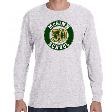 McGinn School Gildan Grey Long Sleeve T-Shirt - 50 LOGO