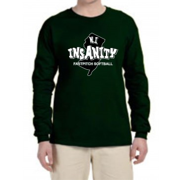 NJ Insanity Fastpitch Softball Gildan Long Sleeve T-Shirt - FOREST