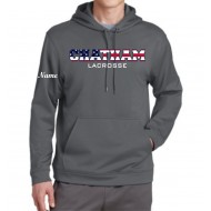 Cougar Lacrosse Club Sport-Wick Fleece Hooded Pullover - SMOKE GREY