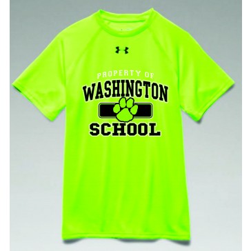Washington School Under Armour YOUTH_ADULT Short Sleeve Locker Top - LIME PROPERTY LOGO