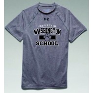 Washington School Under Armour YOUTH_ADULT Short Sleeve Locker Top - GREY PROPERTY LOGO