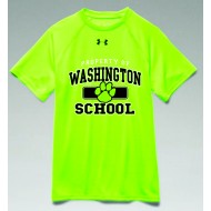 Washington School Under Armour YOUTH_ADULT Short Sleeve Locker Top - LIME PROPERTY LOGO