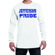 Jefferson School COMFORT COLORS Long Sleeve Cotton T Shirt W/ Distressed Logo