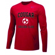 Cougar Soccer Club NIKE Long Sleeve Legend T - RED