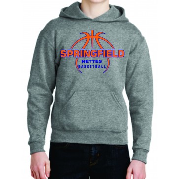 Springfield Basketball JERZEES Hooded Sweatshirt GREY W/ NETTES