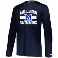 Millburn HS Swimming RUSSELL Performance Long Sleeve T - CHARCOAL