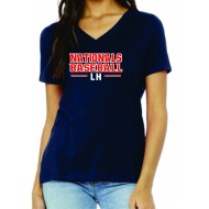 Long Hill Nationals DISTRICT Womens V Neck T - NAVY