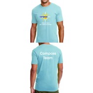 Compass Schoolhouse NEXT LEVEL T Shirt 'Compass Team'- STONEWASHED DENIM