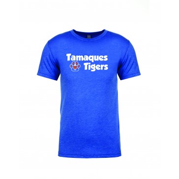Tamaques School NEXT LEVEL Triblend T Shirt ROYAL - TAMAQUES TIGERS