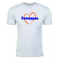 Tamaques School NEXT LEVEL Triblend T Shirt WHITE - TAMAQUES HEART