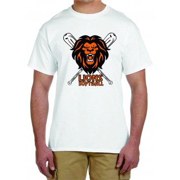 Lions Softball GILDAN T Shirt - WHITE