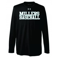 Millers Baseball UNDER ARMOUR Long Sleeve Locker T - BLACK