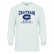 Chatham HS Ice Hockey BADGER Long Sleeve B Core T - WHITE