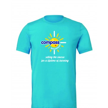 Compass Schoolhouse BELLA CANVAS T Shirt - TURQUOISE