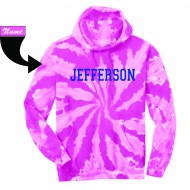 Jefferson School PORT COMPANY Tie Dye Hoodie - PINK
