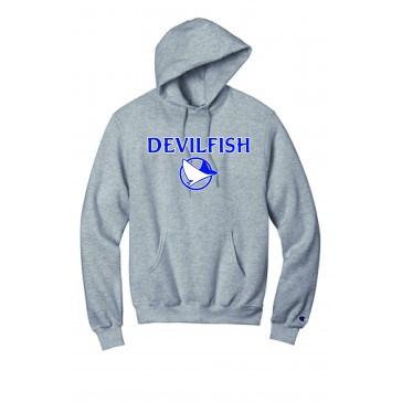 Devilfish Swimming CHAMPION Hooded Sweatshirt - GREY