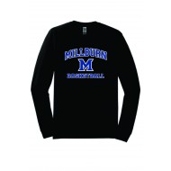 Millburn HS Basketball GILDAN Long Sleeve T Shirt - BLACK