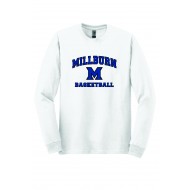 Millburn HS Basketball GILDAN Long Sleeve T Shirt - WHITE