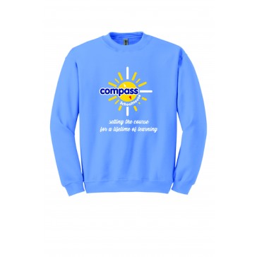 Compass Schoolhouse GILDAN Crew Sweatshirt - CAROLINA BLUE