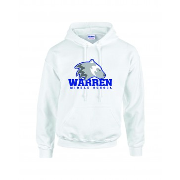 Warren Middle School GILDAN Hooded Sweatshirt WHITE - PE APPROVED