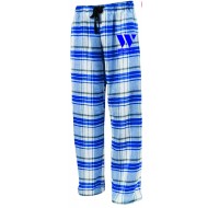 Westfield HS Marching Band PENNANT Flannel Pants - WHITE/ROYAL