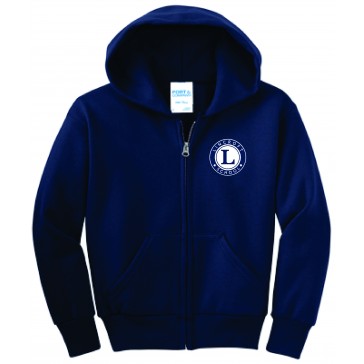 Lincroft School PORT & COMPANY Full Zip Hoodie - NAVY