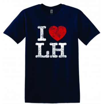 Lincoln Hubbard GILDAN Soft Style T Shirt NAVY - HEART LOGO