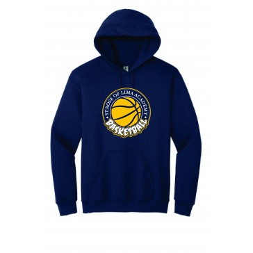 ST Rose Of Lima GILDAN Hooded Sweatshirt - BASKETBALL LOGO