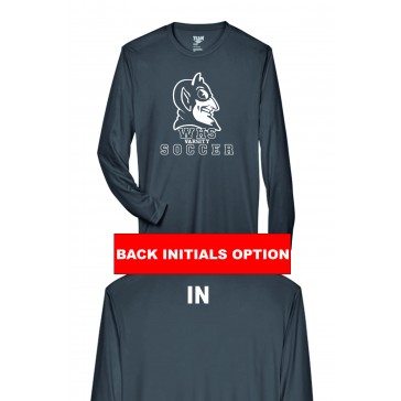 Westfield HS Soccer TEAM 365 Long Sleeve Performance T - CHARCOAL GREY