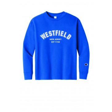 Tamaques School CHAMPION Jersey Long Sleeve T Shirt - ROYAL