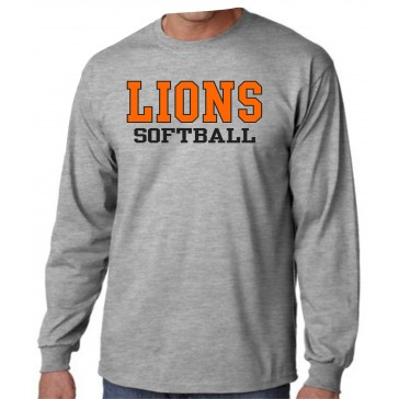 Lions Softball Gildan Long Sleeve T-Shirt - GREY