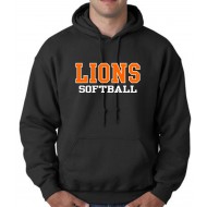 Lions Softball Pennant Sportswear Hooded Sweatshirt - BLACK