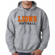 Lions Softball Pennant Sportswear Hooded Sweatshirt - GREY