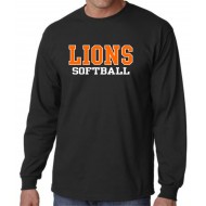 Lions Softball Gildan Long Sleeve T-Shirt - BLACK