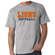 Lions Softball Gildan Short Sleeve T-Shirt - GREY